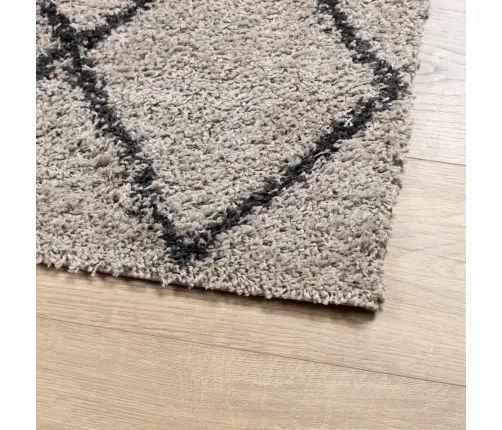 Paklājs Pamplona, 80X250 Cm, Shaggy Moderns Bēšs Antracītpelēks Vidaxl