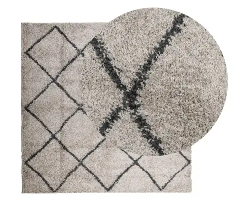 Paklājs Pamplona, 160X160Cm, Shaggy Moderns Bēšs Antracītpelēks Vidaxl Paklājs Pamplona, 160X160Cm, Shaggy Moderns Bēšs Antracītpelēks Vidaxl