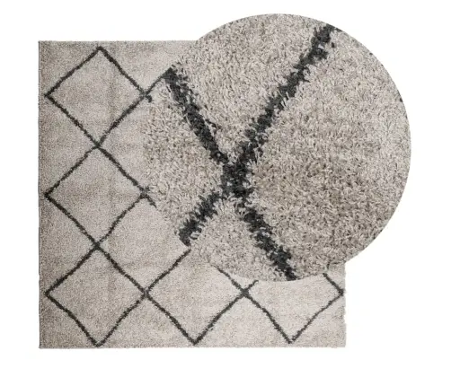 Paklājs Pamplona, 240X240Cm, Shaggy Moderns Bēšs Antracītpelēks Vidaxl