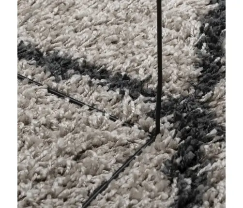 Kõrge Narmaga Vaip "Pamplona", Beež/Antratsiit, Ø 120 Cm