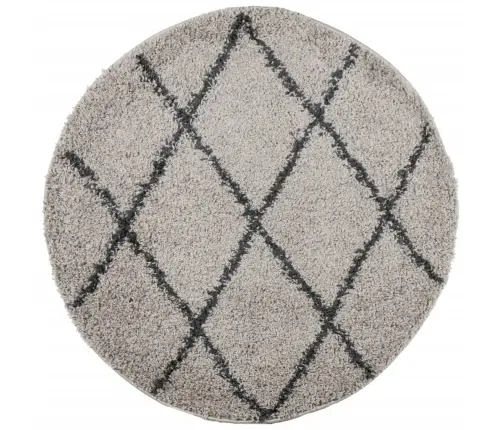 Paklājs Pamplona, Ø 240Cm Shaggy Moderns Bēšs Un Antracītpelēks Vidaxl