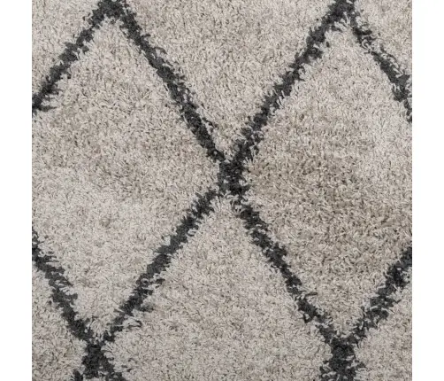 Paklājs Pamplona, Ø 240Cm Shaggy Moderns Bēšs Un Antracītpelēks Vidaxl