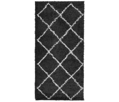 Paklājs Pamplona, 100X200 Cm, Shaggy Moderns Melns Ar Krēmkrāsu Vidaxl Paklājs Pamplona, 100X200 Cm, Shaggy Moderns Melns Ar Krēmkrāsu Vidaxl