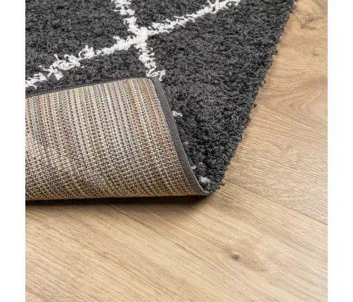 Paklājs Pamplona, 100X200 Cm, Shaggy Moderns Melns Ar Krēmkrāsu Vidaxl Paklājs Pamplona, 100X200 Cm, Shaggy Moderns Melns Ar Krēmkrāsu Vidaxl