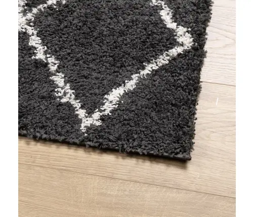 Kõrge Narmaga Shaggy Vaip "Pamplona", Must/Kreemjas 120X120 Cm