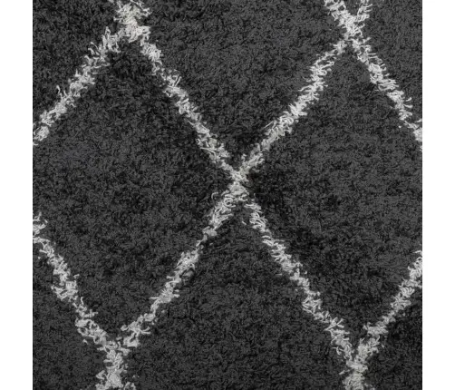Kõrge Narmaga Shaggy Vaip "Pamplona", Must/Kreemjas 120X120 Cm