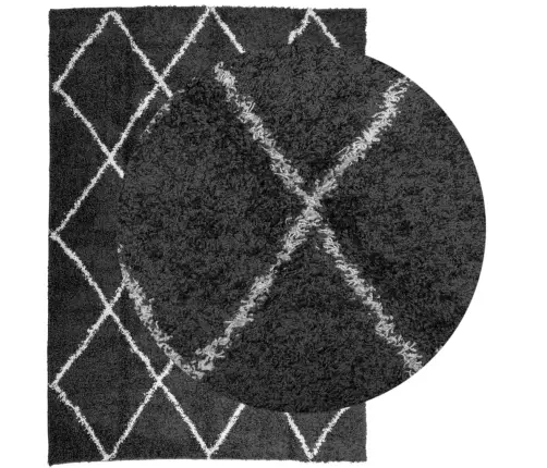 Shaggy Kilimas Pamplona, Juodas Ir Kreminis, 120X170Cm