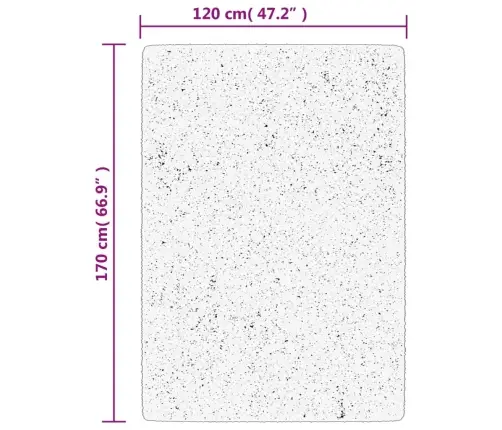 Shaggy Kilimas Pamplona, Juodas Ir Kreminis, 120X170Cm