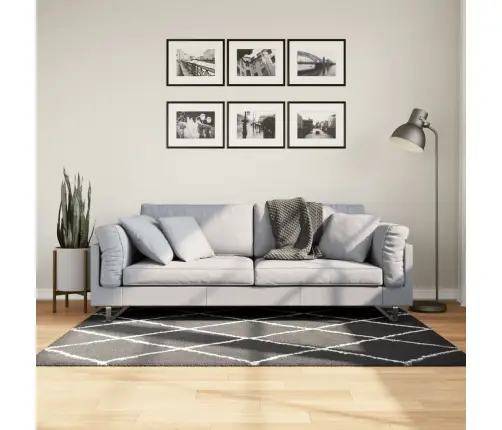 Shaggy Kilimas Pamplona, Juodas Ir Kreminis, 120X170Cm