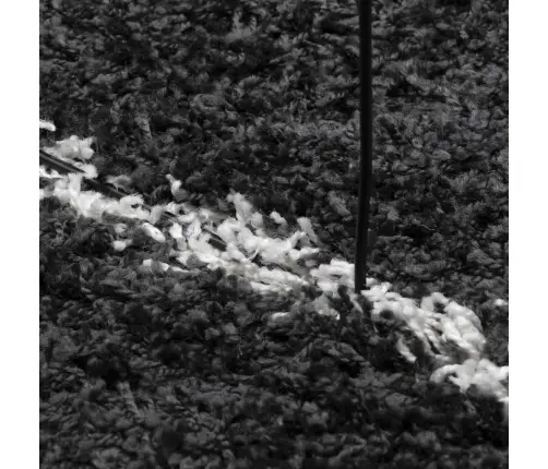 Paklājs Pamplona, 160X160 Cm, Shaggy Moderns Melns Ar Krēmkrāsu Vidaxl