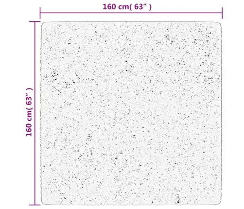 Paklājs Pamplona, 160X160 Cm, Shaggy Moderns Melns Ar Krēmkrāsu Vidaxl
