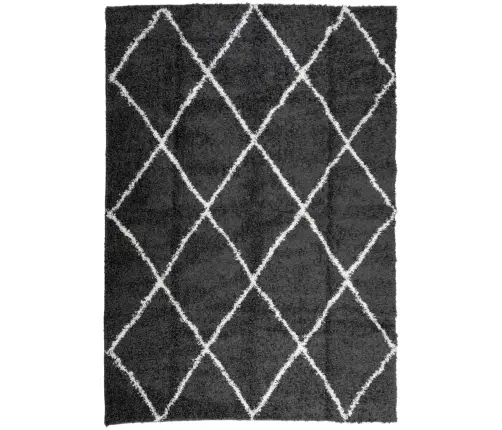 Paklājs Pamplona, 160X230 Cm, Shaggy Moderns Melns Ar Krēmkrāsu Vidaxl