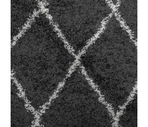 Shaggy Kilimas Pamplona, Juodas Ir Kreminis, 200Cm Skersmens