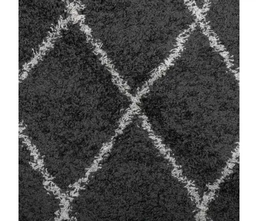 Paklājs Pamplona, Ø 280 Cm, Shaggy, Moderns, Melns Ar Krēmkrāsu Vidaxl