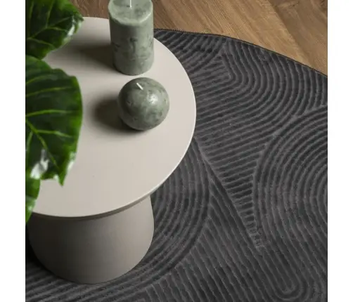 Paklājs Iza, Īsa Spalva, Skandināvu Stils, Pelēks, Ø 80 Cm Vidaxl