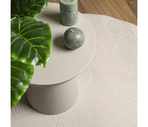 Paklājs Iza, Īsa Spalva, Skandināvu Stils, Bēšs, Ø 80 Cm Vidaxl