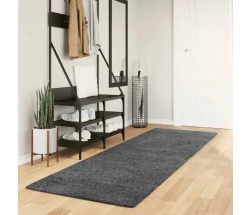 Paklājs Oviedo, Īsa Spalva, Antracītpelēks, 80X250 Cm Vidaxl