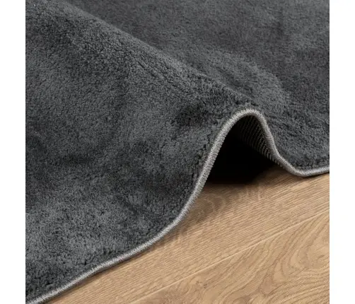 Paklājs Oviedo, Īsa Spalva, Antracītpelēks, 120X120 Cm Vidaxl