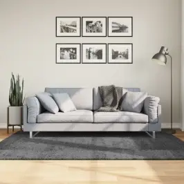 Paklājs Oviedo, Īsa Spalva, Antracītpelēks, 140X200 Cm Vidaxl