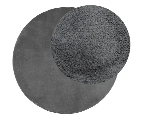 Paklājs Oviedo, Īsa Spalva, Antracītpelēks, Ø 120 Cm Vidaxl
