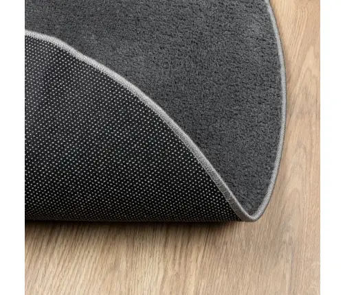 Paklājs Oviedo, Īsa Spalva, Antracītpelēks, Ø 120 Cm Vidaxl