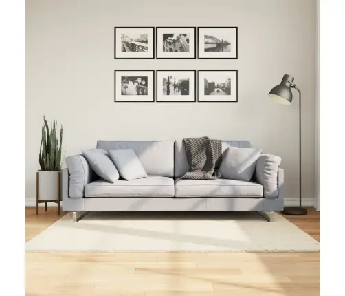 Paklājs Oviedo, Īsa Spalva, Bēšs, 120X120 Cm Vidaxl