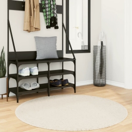 Paklājs Oviedo, Īsa Spalva, Bēšs, Ø 120 Cm Vidaxl