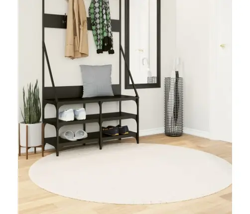 Paklājs Oviedo, Īsa Spalva, Bēšs, Ø 160 Cm Vidaxl