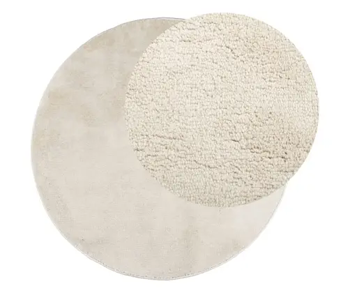 Paklājs Oviedo, Īsa Spalva, Bēšs, Ø 200 Cm Vidaxl