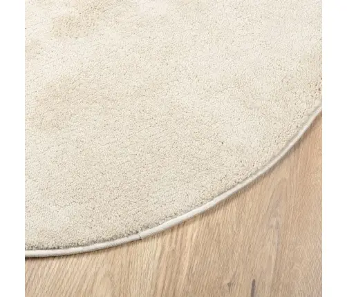 Paklājs Oviedo, Īsa Spalva, Bēšs, Ø 200 Cm Vidaxl