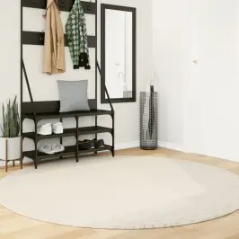 Paklājs Oviedo, Īsa Spalva, Bēšs, Ø 200 Cm Vidaxl