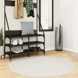 Paklājs Oviedo, Īsa Spalva, Krēmkrāsas, Ø 120 Cm Vidaxl