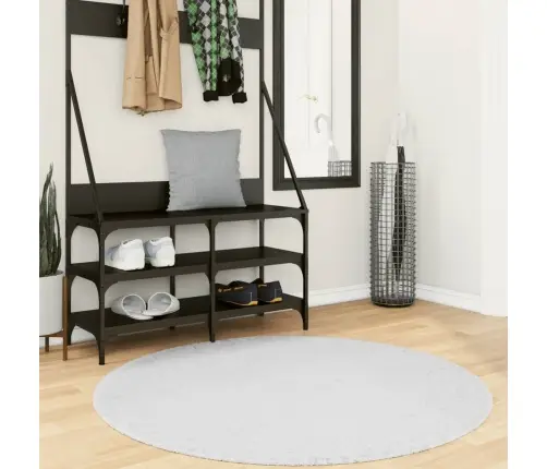 Paklājs Oviedo, Īsa Spalva, Pelēks, Ø 120 Cm Vidaxl