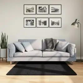 Paklājs Oviedo, Īsa Spalva, Melns, 120X120 Cm Vidaxl Paklājs Oviedo, Īsa Spalva, Melns, 120X120 Cm Vidaxl