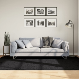 Paklājs Oviedo, Īsa Spalva, Melns, 160X230 Cm Vidaxl