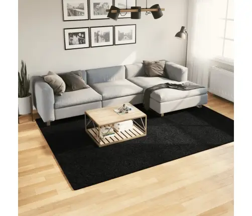 Paklājs Oviedo, Īsa Spalva, Melns, 200X280 Cm Vidaxl