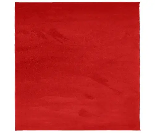 Paklājs Oviedo, Īsa Spalva, Sarkans, 160X160 Cm Vidaxl