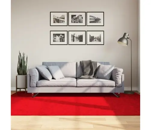 Paklājs Oviedo, Īsa Spalva, Sarkans, 160X230 Cm Vidaxl