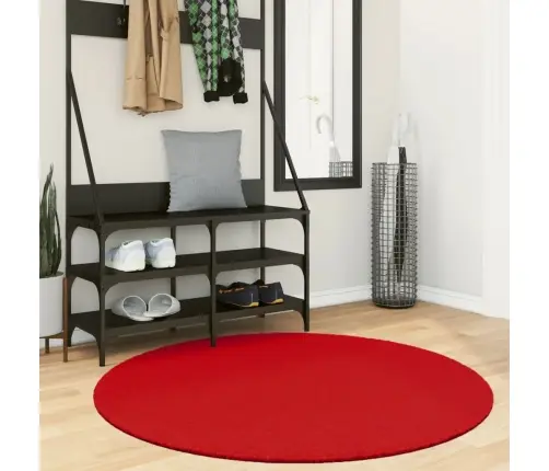 Vaip "Oviedo" Lühikese Narmaga, Punane, Ø120 Cm