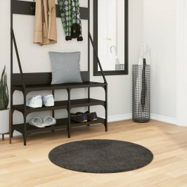Vaip "Istan", Kõrge Narmaga, Läikiv, Antratsiithall, Ø 80 Cm