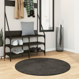 Paklājs Istan, Gara Spalva, Antracītpelēks, Ø 100 Cm Vidaxl