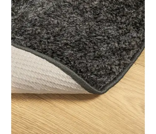 Paklājs Istan, Gara Spalva, Spīdīgi Antracītpelēks, Ø 120 Cm Vidaxl