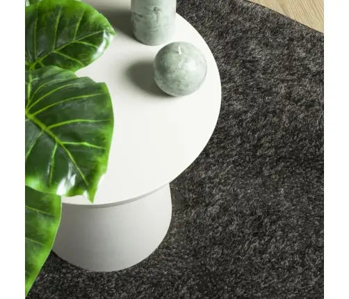 Paklājs Istan, Gara Spalva, Spīdīgi Antracītpelēks, Ø 120 Cm Vidaxl