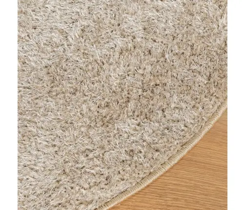 Paklājs Istan, Gara Spalva, Spīdīgi Bēšs, Ø 160 Cm Vidaxl