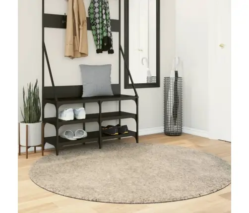 Paklājs Istan, Gara Spalva, Spīdīgi Bēšs, Ø 160 Cm Vidaxl