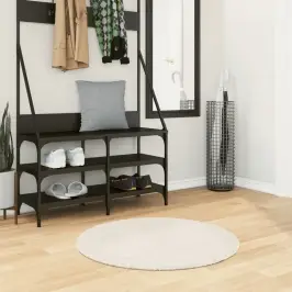 Paklājs Istan, Gara Spalva, Spīdīgi Krēmkrāsas, Ø 80 Cm Vidaxl