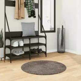 Vaip "Istan", Kõrge Narmaga, Läikiv Välimus, Hall, Ø 80 Cm