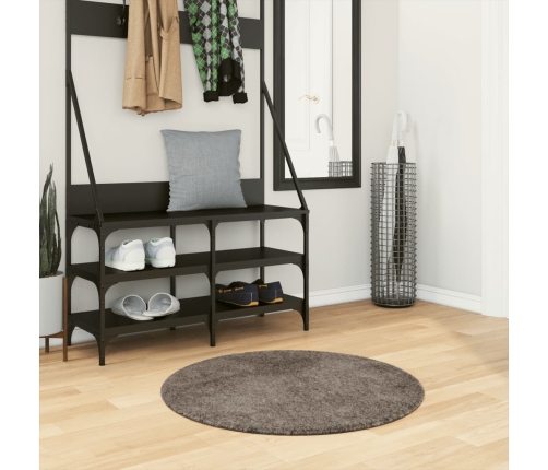 Vaip "Istan", Kõrge Narmaga, Läikiv Välimus, Hall, Ø 80 Cm