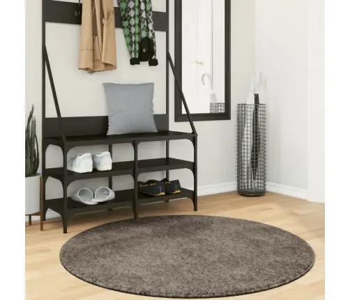 Vaip "Istan", Kõrge Narmaga, Läikiv Välimus, Hall, Ø 120 Cm