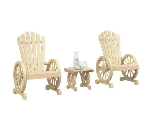 3-Osaline Aiamööbli Komplekt, Nulupuit